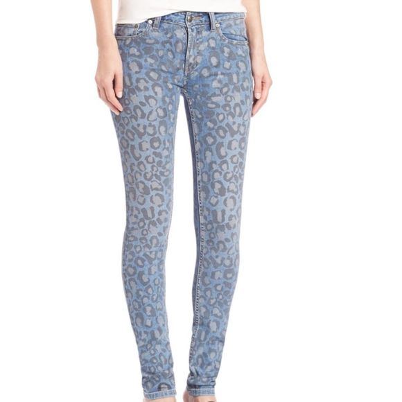 NWT $275 Marc by Marc Jacobs | Angie | Painted Skinny Jeans in Leopard - Picture 1 of 10